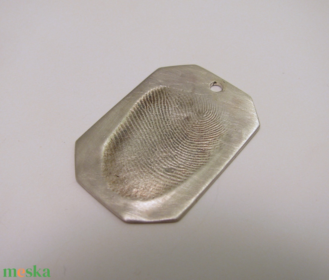 Ezüst ujjlenyomatos medál II. - ékszer - nyaklánc - monogram & névnyaklánc - Meska.hu