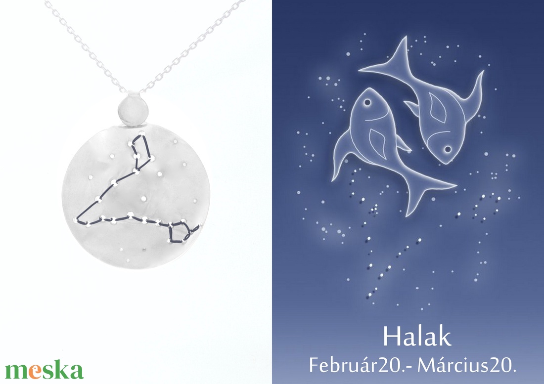 Ezüst halak horoszkóp medál, halak állatövi jegy, halak csillagkép ví - ékszer - nyaklánc - medál - Meska.hu Ezüst halak horoszkóp medál, halak állatövi jegy, halak csillagkép ví - ékszer - nyaklánc - medál - Meska.hu