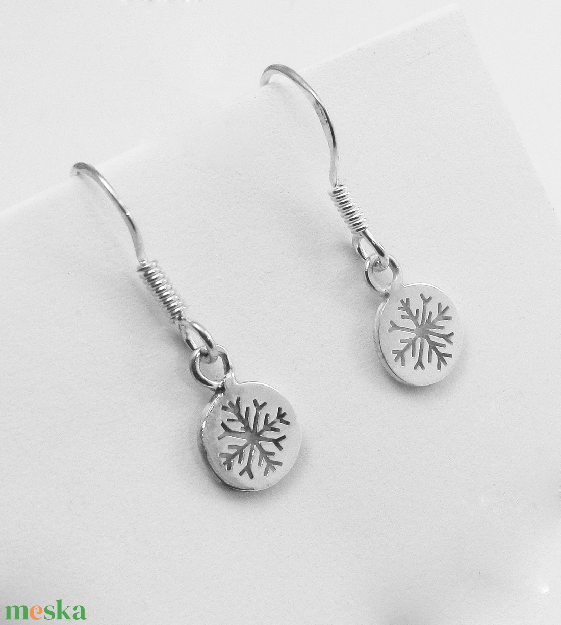 Ezüst  hópihe / hópehely fülbevaló - ékszer - fülbevaló - Meska.hu