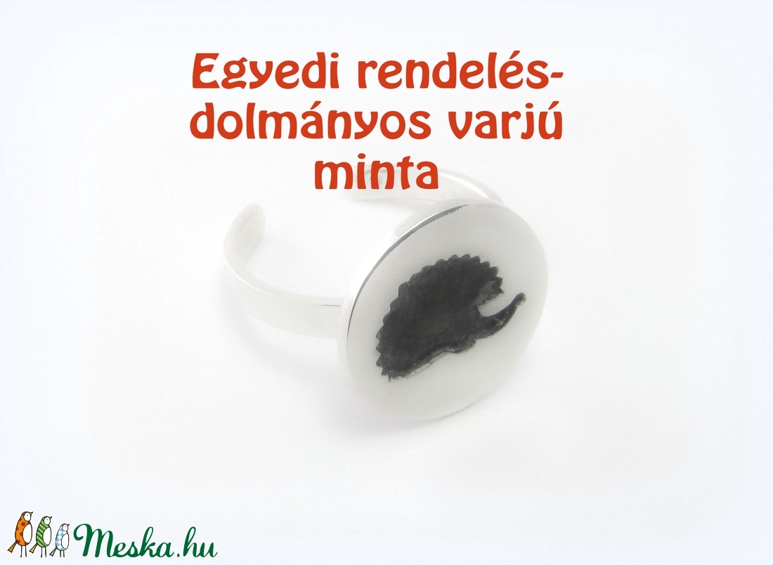 Dolmányo varjú gyűrű - ékszer - gyűrű - figurális gyűrű - Meska.hu