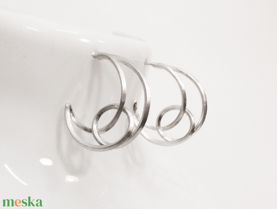 Ezüst hold fülbevaló - esküvő - ékszer - fülbevaló - Meska.hu