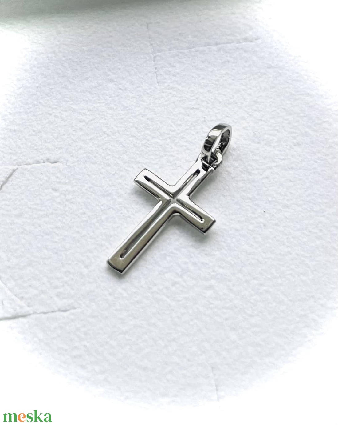 Ezüst kereszt medál - ékszer - nyaklánc - medál - Meska.hu