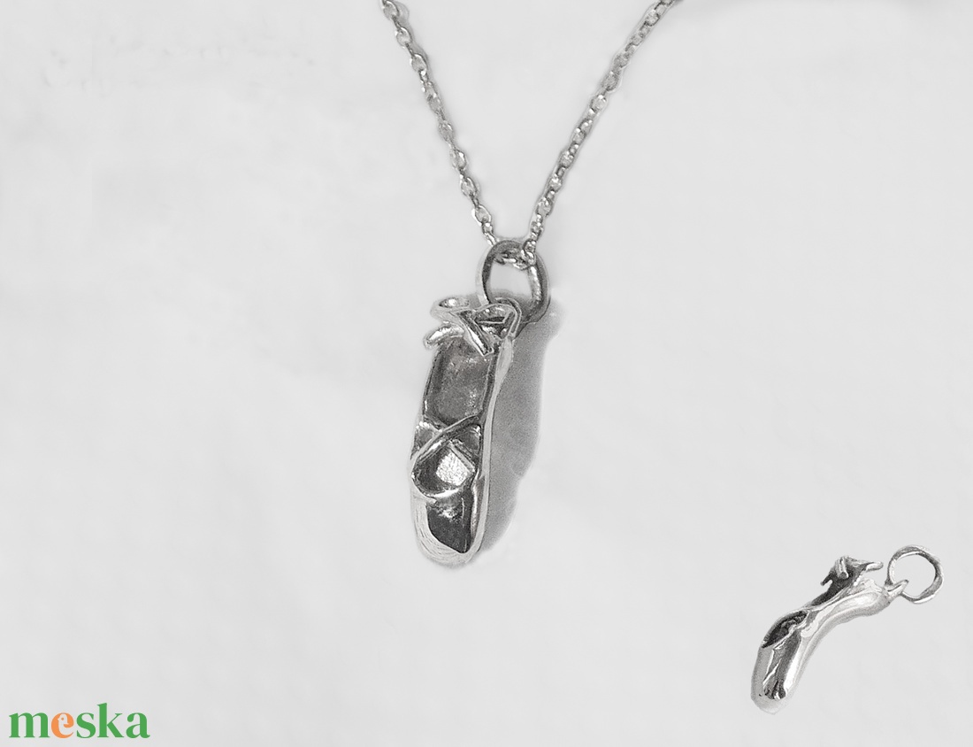 Ezüst balettcipő medál - ékszer - nyaklánc - medál - Meska.hu