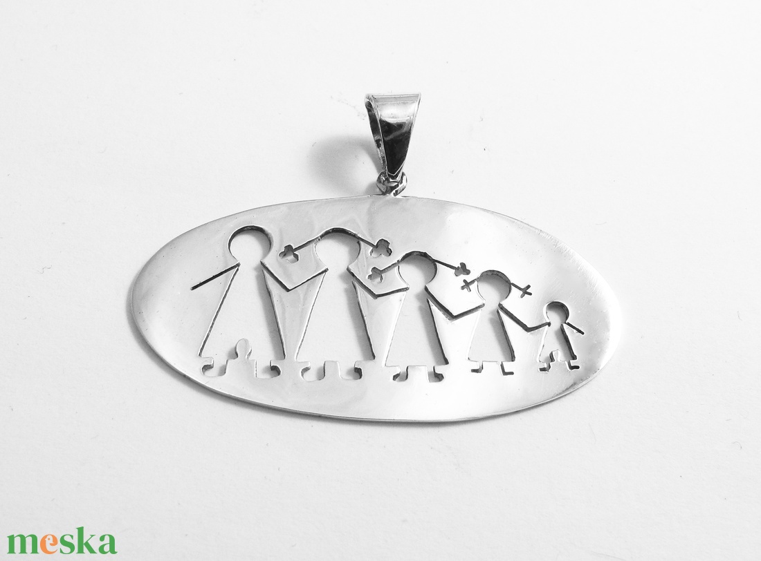 Ezüst családi medál - ékszer - nyaklánc - medál - Meska.hu