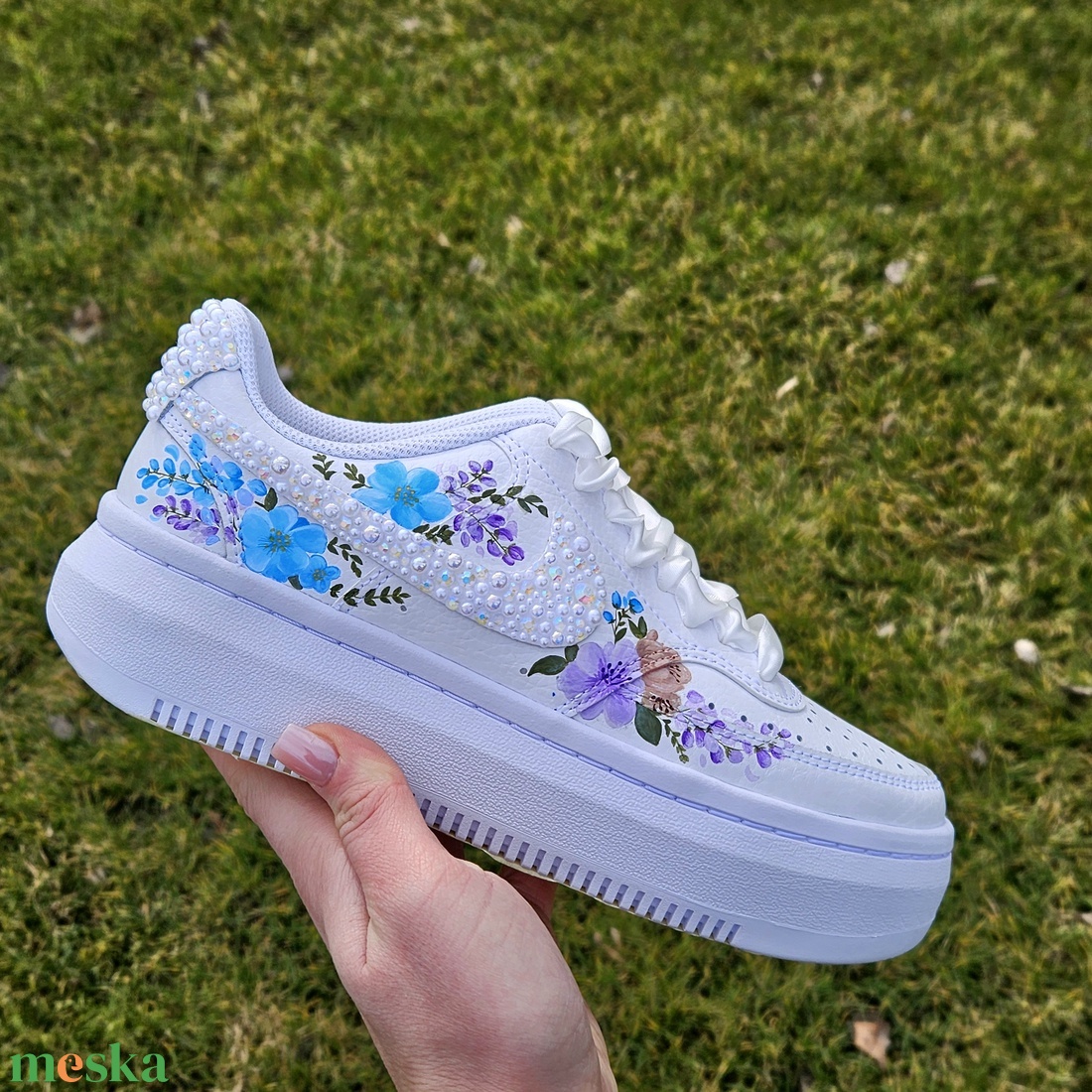 Custom Bride Nike Air Force - Esküvői cipő - esküvő - cipő és cipőklipsz - Meska.hu