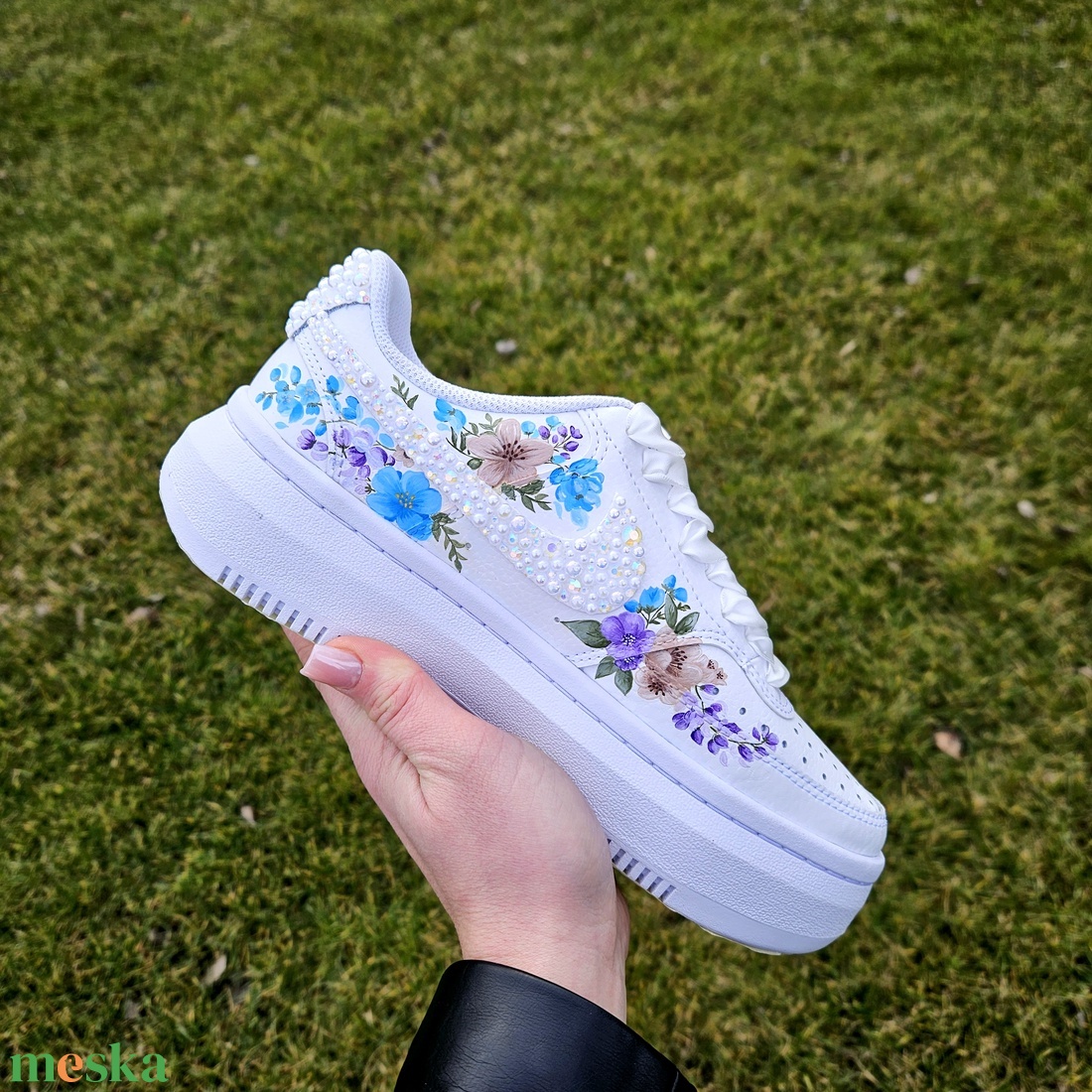 Custom Bride Nike Air Force - Esküvői cipő - esküvő - cipő és cipőklipsz - Meska.hu