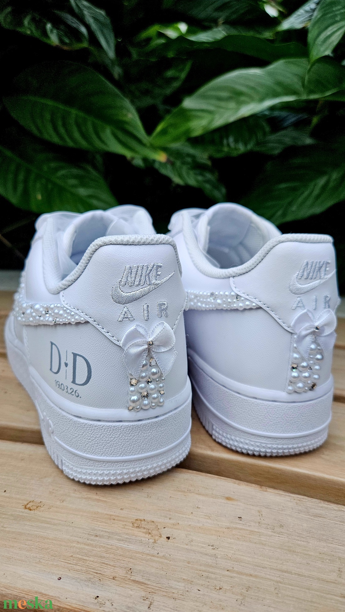 Custom Bride Nike Air Force - Esküvői cipő - esküvő - cipő és cipőklipsz - Meska.hu