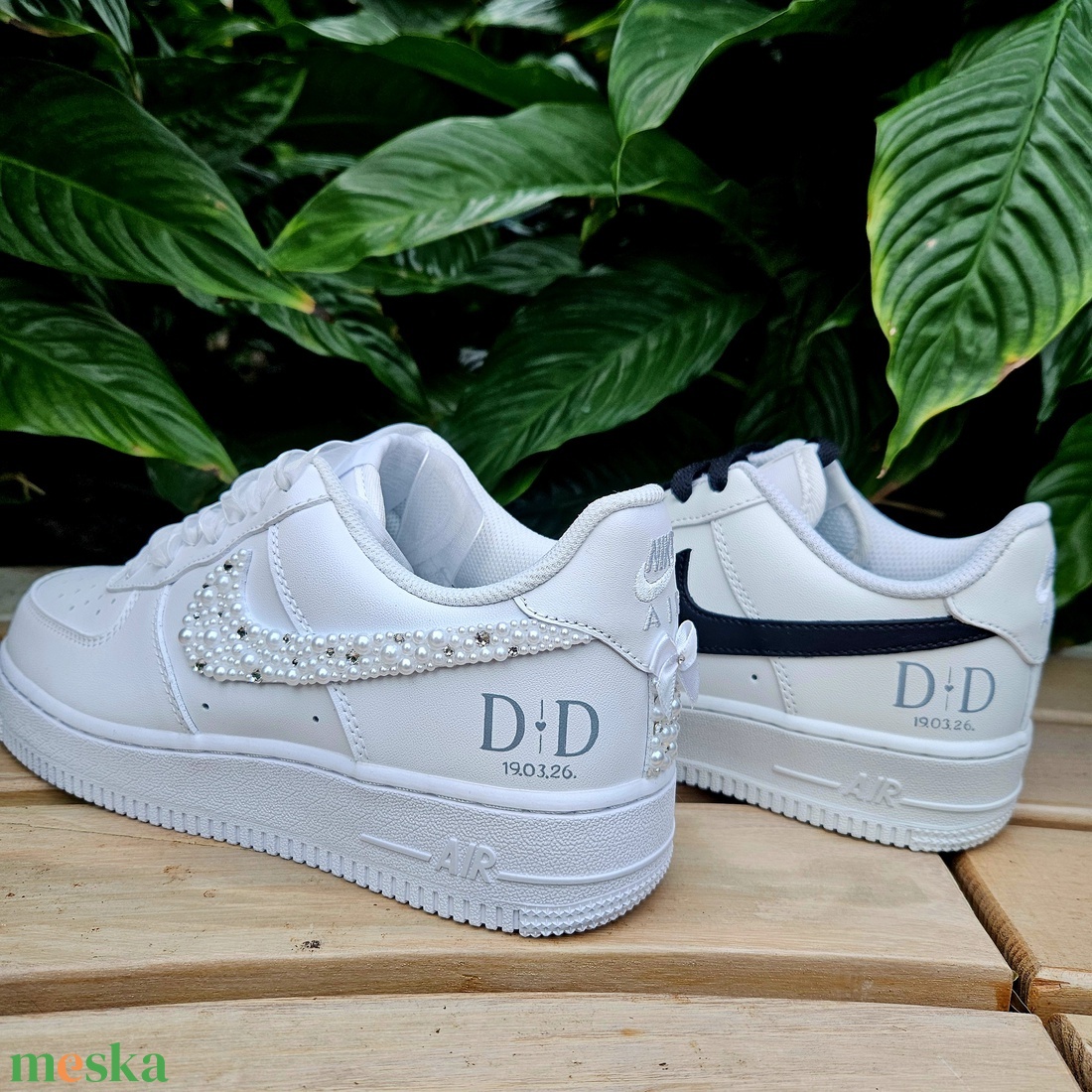 Wedding Nike Air Force 1 - páros egyedi esküvői cipő - esküvő - cipő és cipőklipsz - Meska.hu