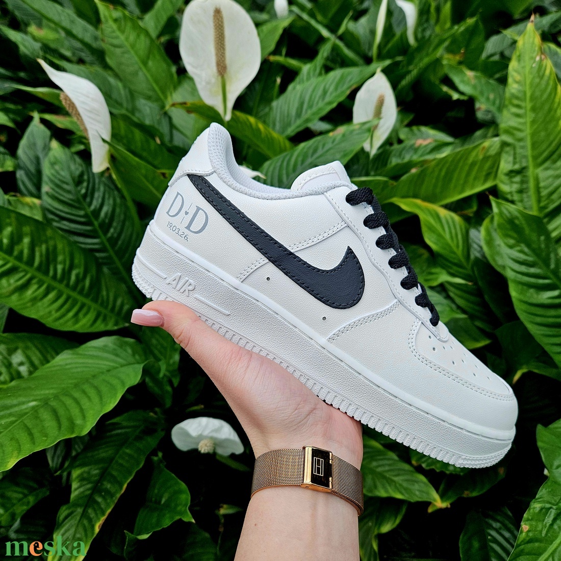 Wedding Nike Air Force 1 - páros egyedi esküvői cipő - esküvő - cipő és cipőklipsz - Meska.hu