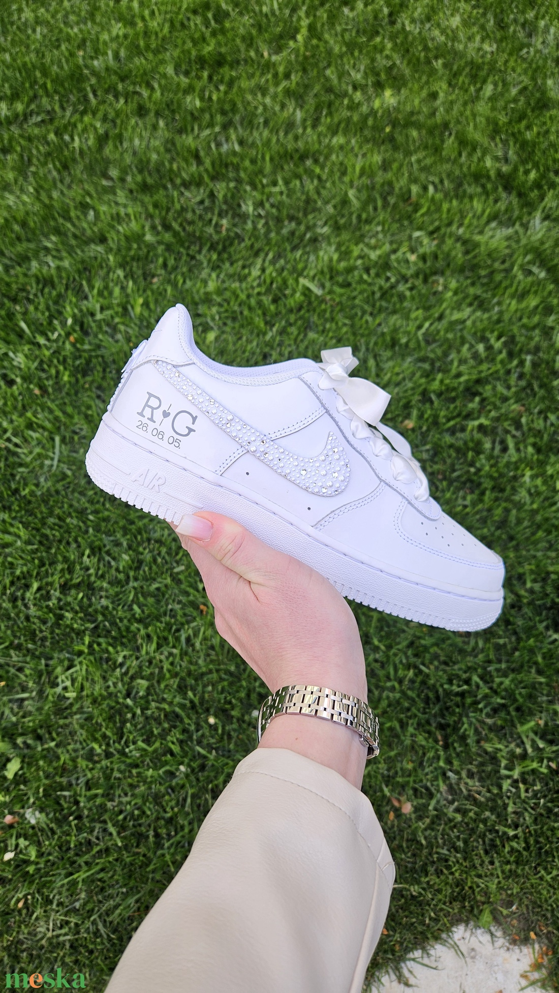 Egyedi esküvői cipő - Custom wedding NIKE - esküvő - cipő és cipőklipsz - Meska.hu