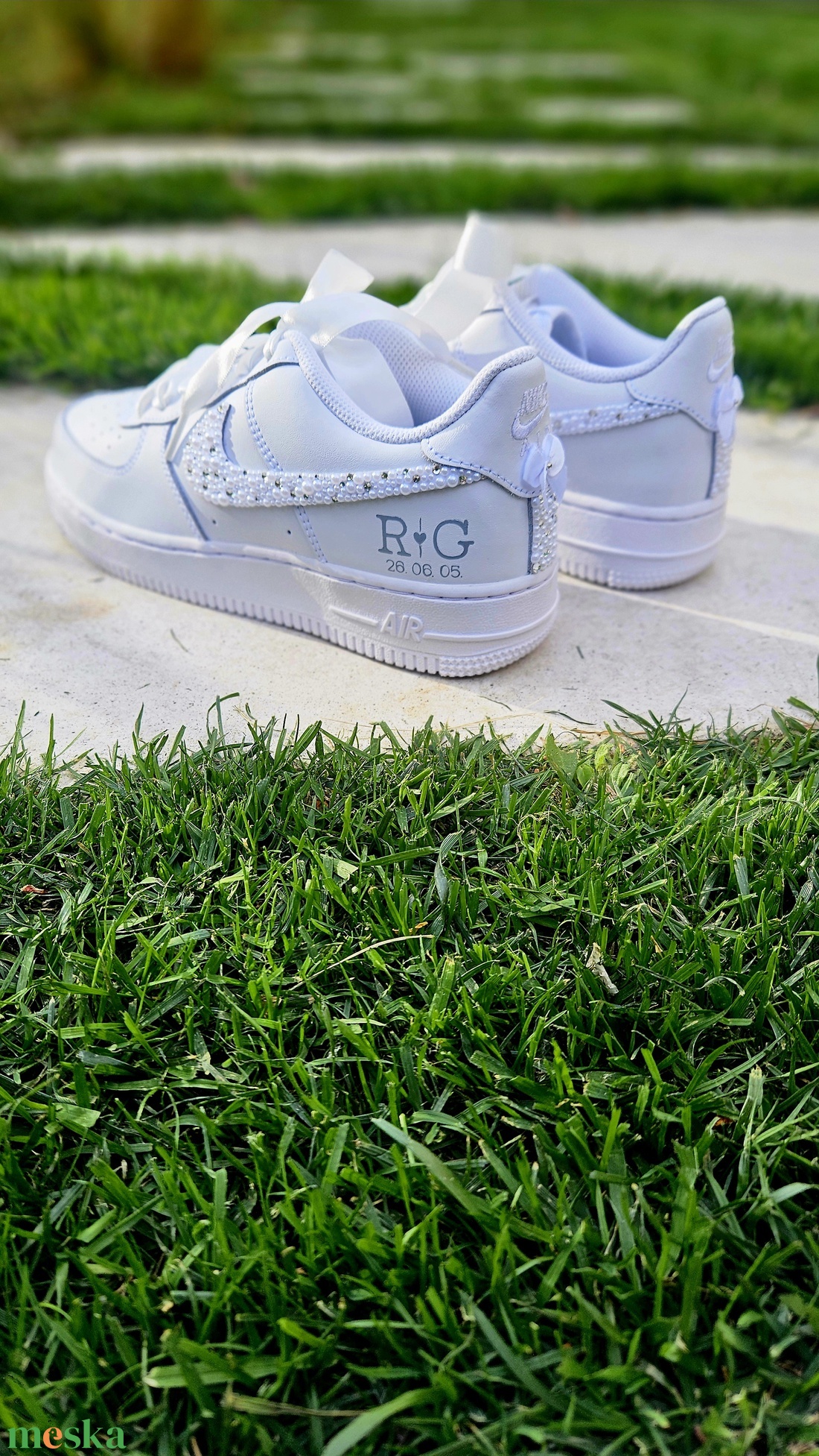 Egyedi esküvői cipő - Custom wedding NIKE - esküvő - cipő és cipőklipsz - Meska.hu