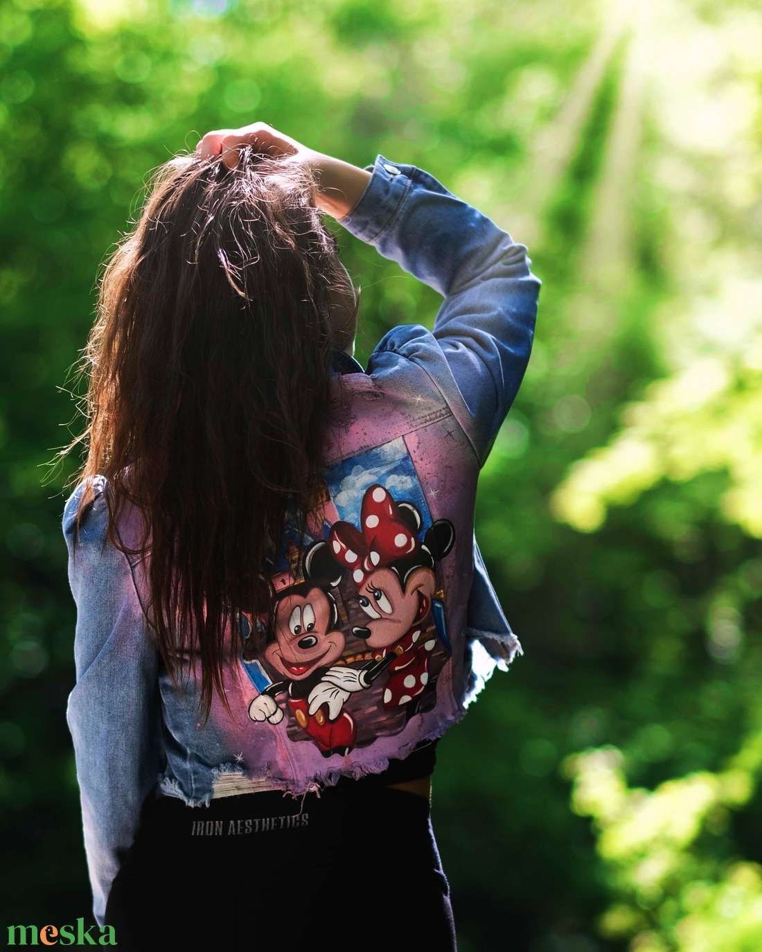 Egyedi festésű farmerkabát - ruha & divat - női ruha - kabát - Meska.hu