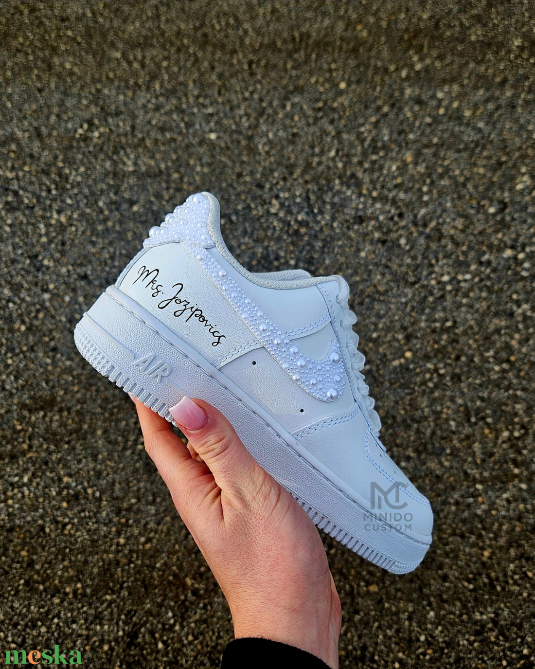 Custom Bride Nike Air Force - Esküvői cipő - esküvő - cipő és cipőklipsz - Meska.hu