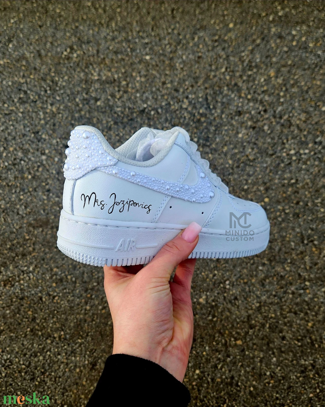 Custom Bride Nike Air Force - Esküvői cipő - esküvő - cipő és cipőklipsz - Meska.hu