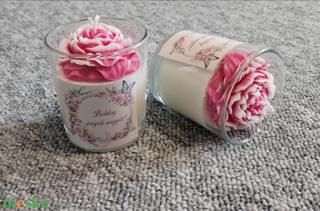 Anyáknapi poharas gyertya - otthon & életmód - gyertya, illat, aroma - gyertya - Meska.hu
