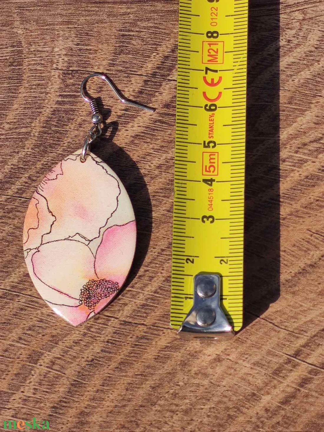 Nyári pink  decoupage fa fülbevaló - ékszer - fülbevaló - lógó csepp fülbevaló - Meska.hu Nyári pink  decoupage fa fülbevaló - ékszer - fülbevaló - lógó csepp fülbevaló - Meska.hu