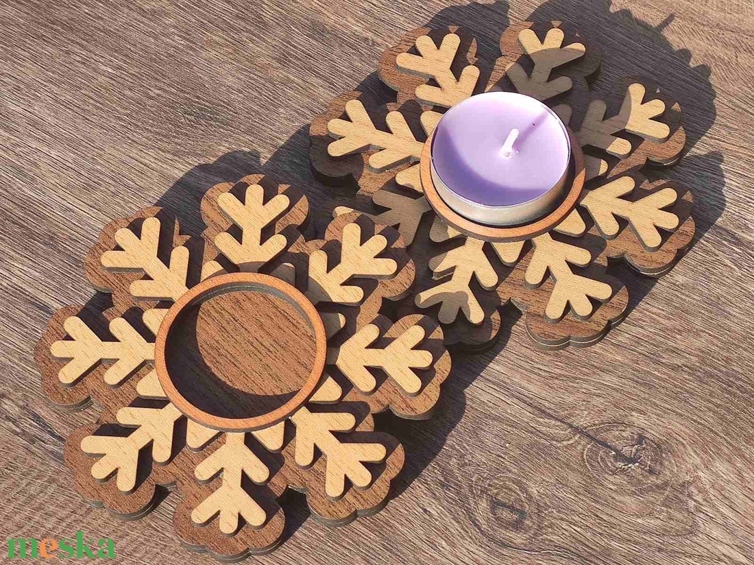 Karácsonyi mécsestartó - Hópehely mécsestartó - karácsony - karácsonyi lakásdekoráció - karácsonyi lakásdíszek - Meska.hu