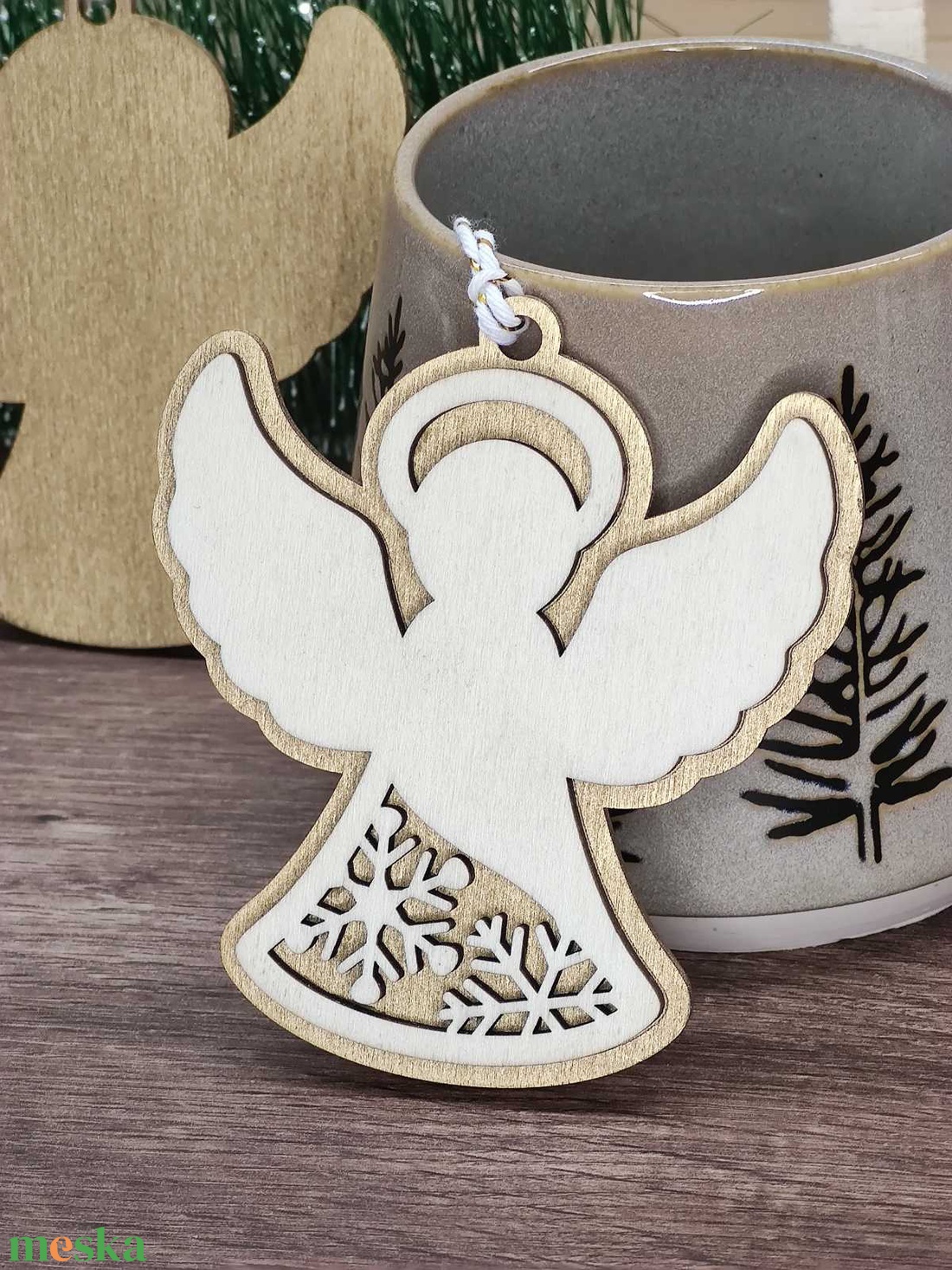 Karácsonyi angyal - karácsonyfadísz - karácsony - karácsonyi lakásdekoráció - karácsonyi manók, figurák - Meska.hu