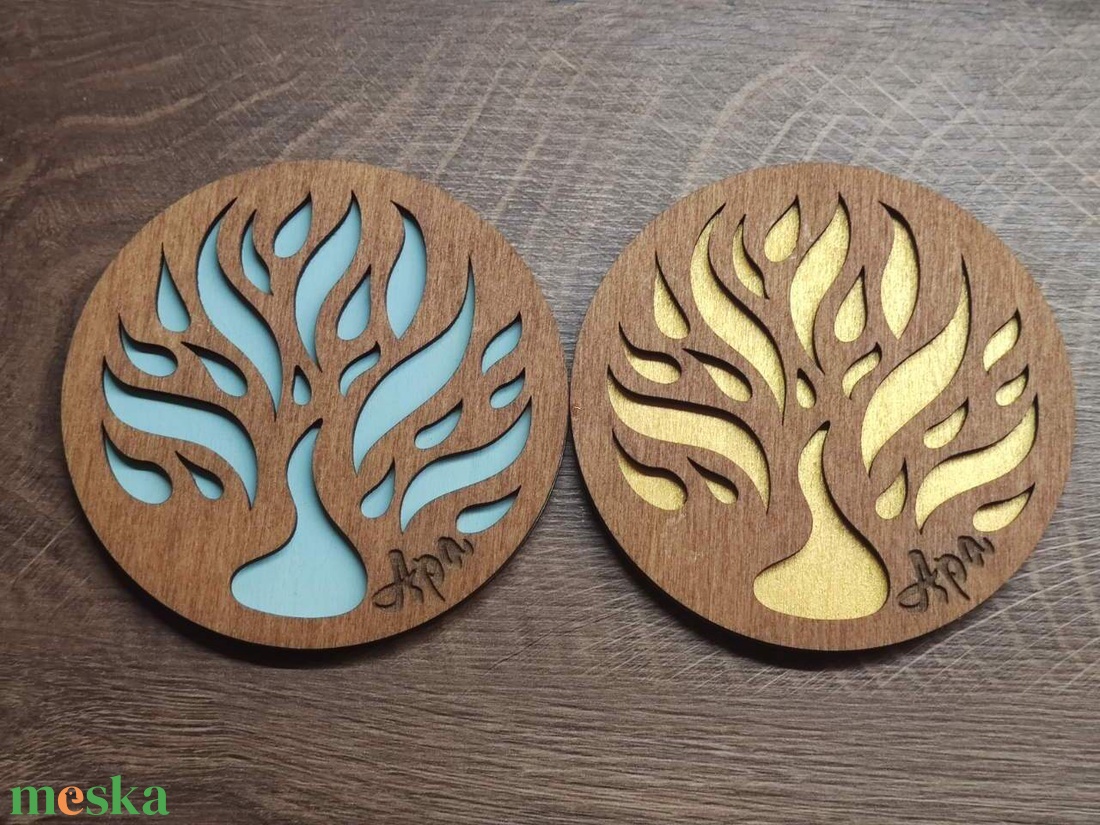 Életfa � Tűz és Lélek � Apa felirattal - otthon & életmód - konyhafelszerelés, tálalás - tálalás - tányér- és poháralátét - Meska.hu