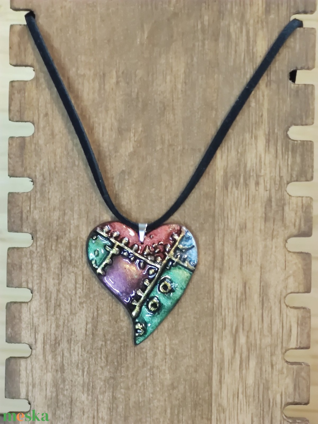 Szívörvény � kézzel készült nyaklánc süthető gyurmából - ékszer - nyaklánc - medálos nyaklánc - Meska.hu