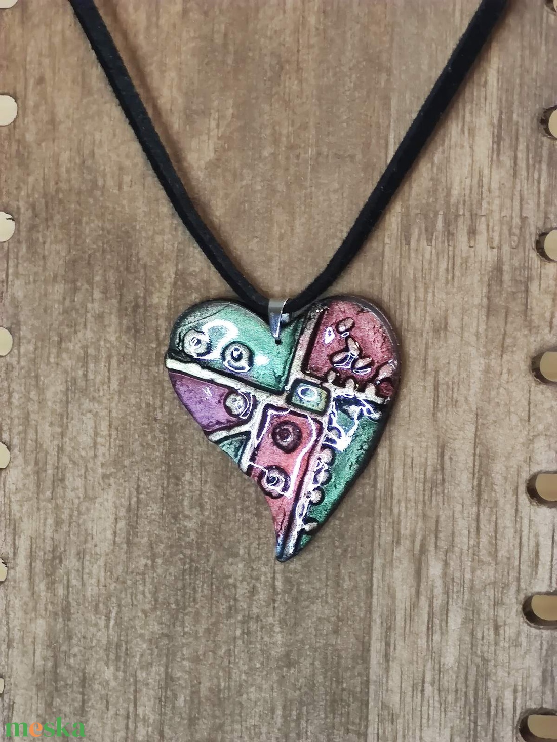 Szívörvény � kézzel készült nyaklánc süthető gyurmából - ékszer - nyaklánc - medálos nyaklánc - Meska.hu