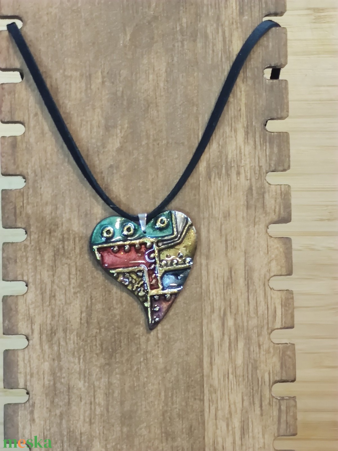 Szívörvény � kézzel készült nyaklánc süthető gyurmából - ékszer - nyaklánc - medálos nyaklánc - Meska.hu