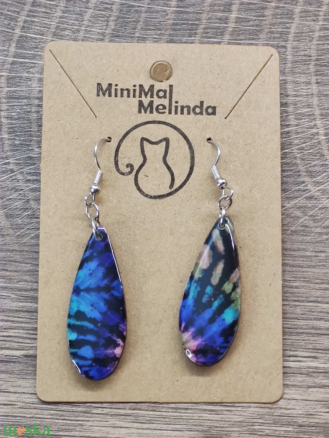 Mintás fülbevaló � decoupage fa fülbevaló - ékszer - fülbevaló - lógó csepp fülbevaló - Meska.hu