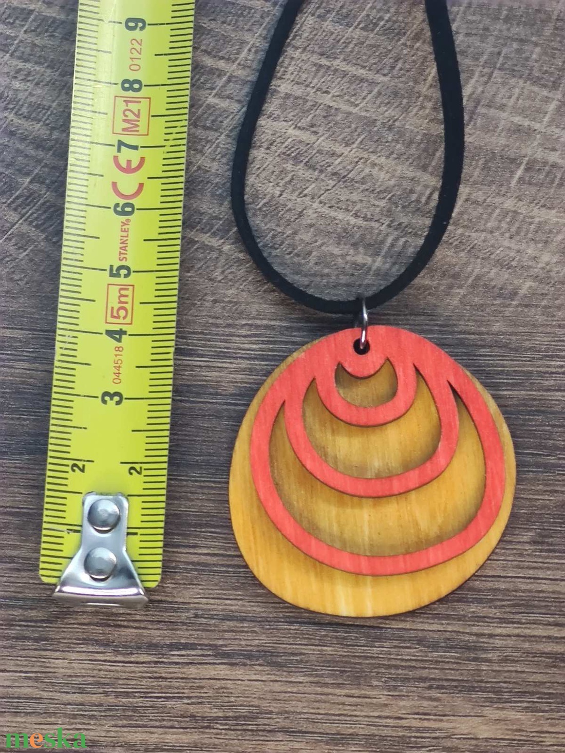 Kétszínű kétrétegű nyaklánc állítható hosszúsággal - sárga+narancs - ékszer - nyaklánc - medálos nyaklánc - Meska.hu