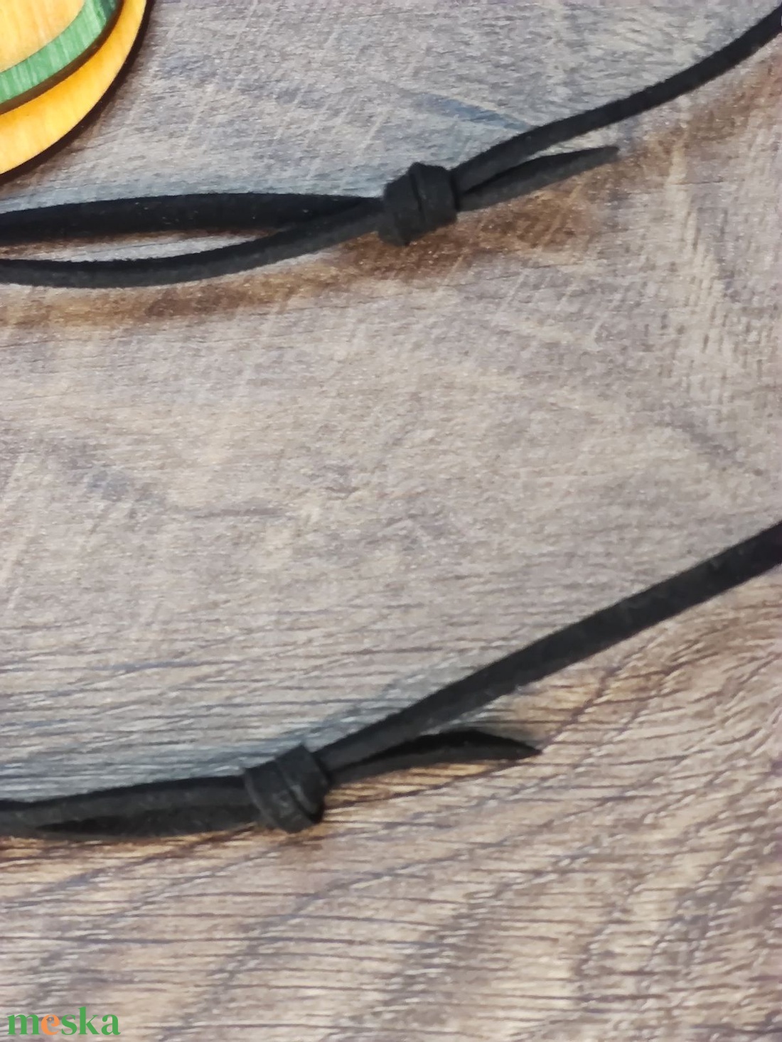 Kétszínű kétrétegű nyaklánc állítható hosszúsággal - zöld+sárga - ékszer - nyaklánc - medálos nyaklánc - Meska.hu