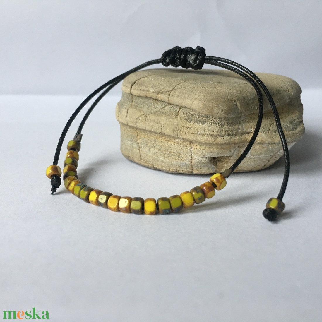 Boho13 karkötő (oliva-mustár) UNISEX - ékszer - karkötő - gyöngyös karkötő - Meska.hu