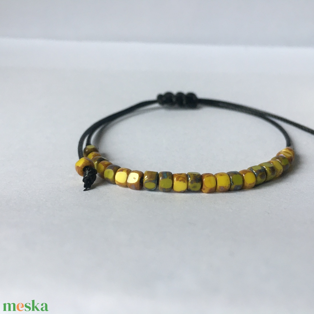 Boho13 karkötő (oliva-mustár) UNISEX - ékszer - karkötő - gyöngyös karkötő - Meska.hu