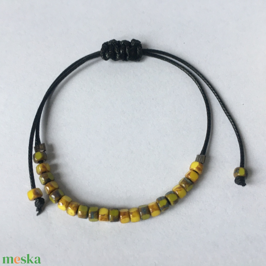 Boho13 karkötő (oliva-mustár) UNISEX - ékszer - karkötő - gyöngyös karkötő - Meska.hu