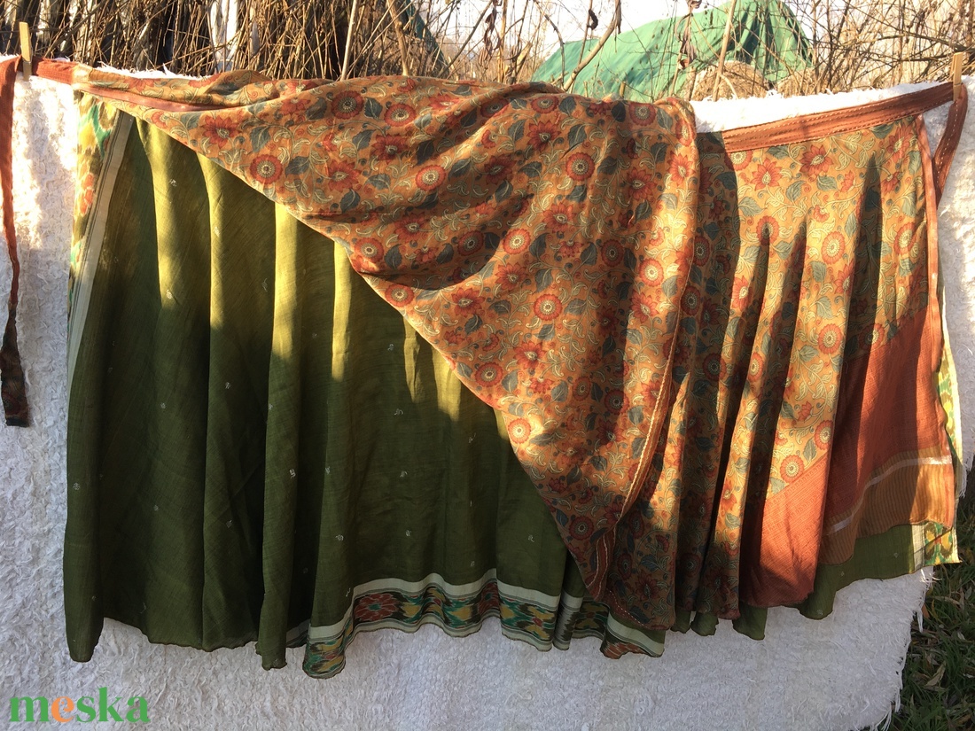 Flóra - pamut lapszoknya 2in1 - ruha & divat - női ruha - szoknya - Meska.hu