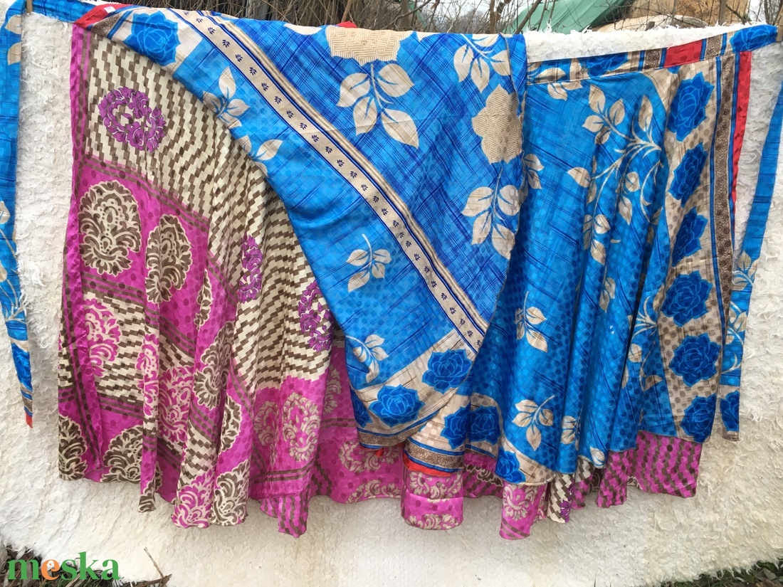 ÓPERENCIÁS TENGER - 2in1 szári lapszoknya  - ruha & divat - női ruha - szoknya - Meska.hu