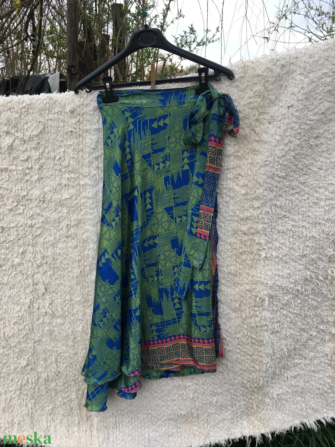 Kék-zöld lapszoknya - ruha & divat - női ruha - szoknya - Meska.hu