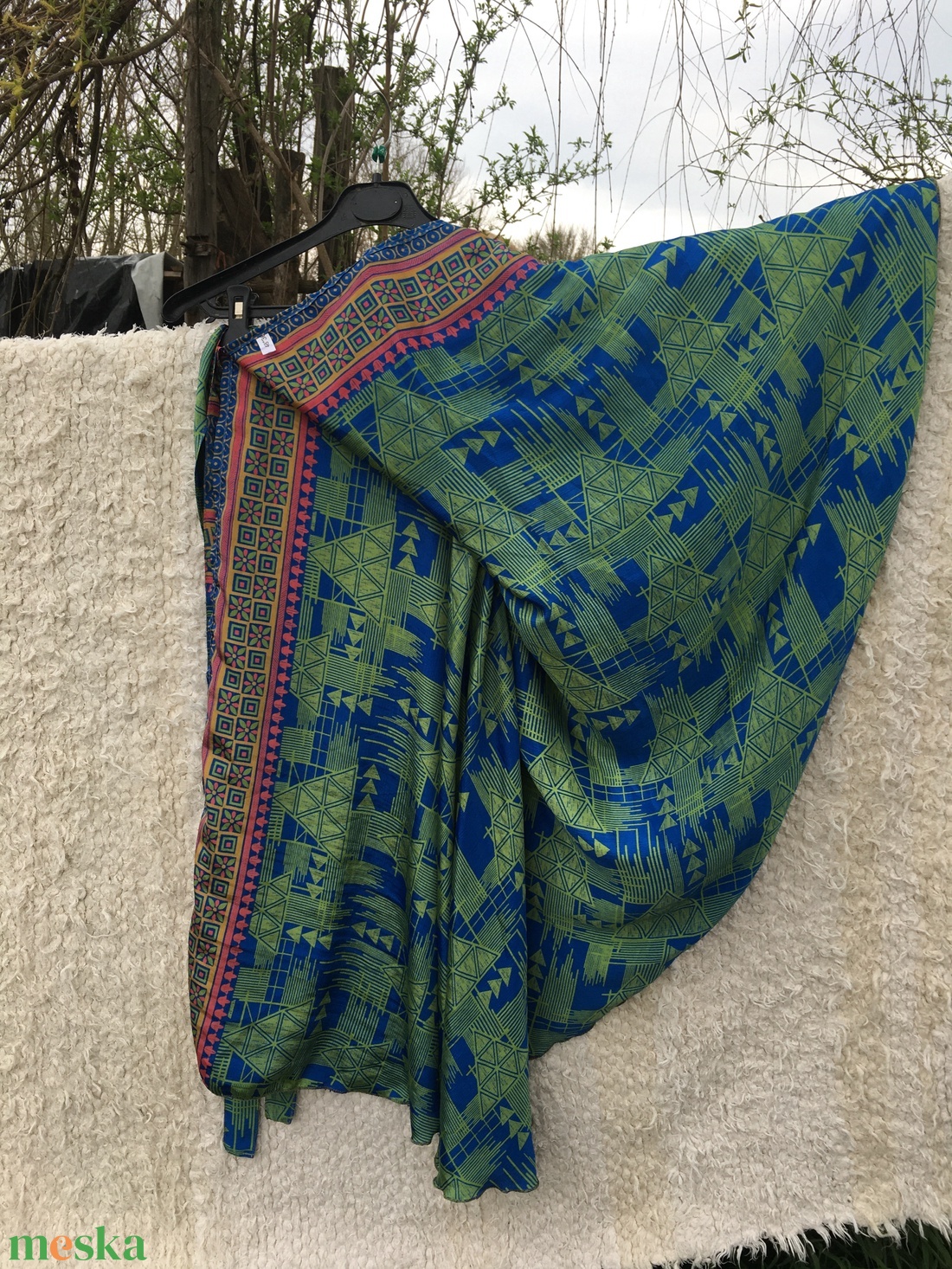 Kék-zöld lapszoknya - ruha & divat - női ruha - szoknya - Meska.hu