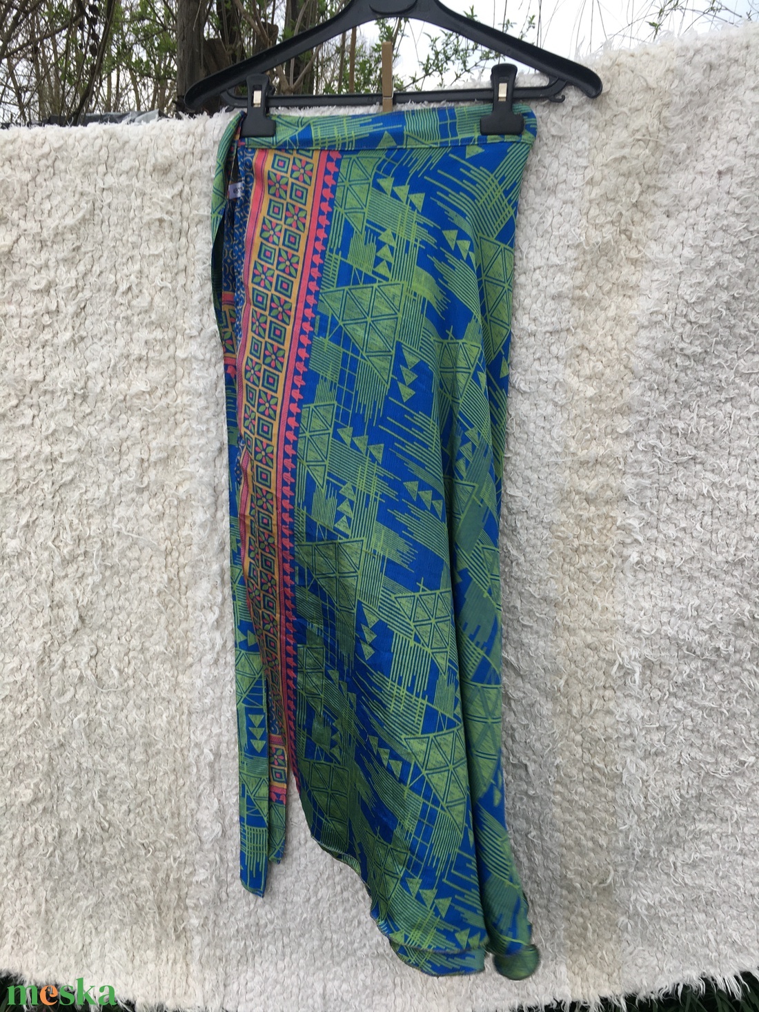 Kék-zöld lapszoknya - ruha & divat - női ruha - szoknya - Meska.hu