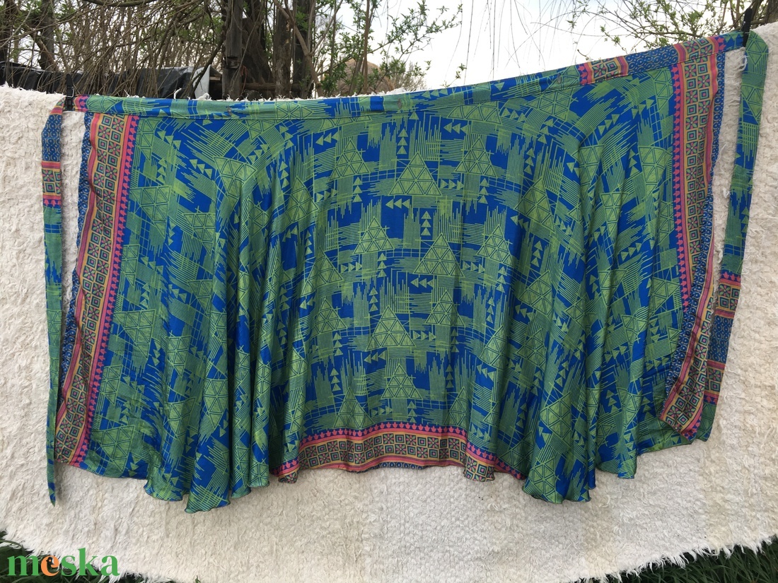 Kék-zöld lapszoknya - ruha & divat - női ruha - szoknya - Meska.hu