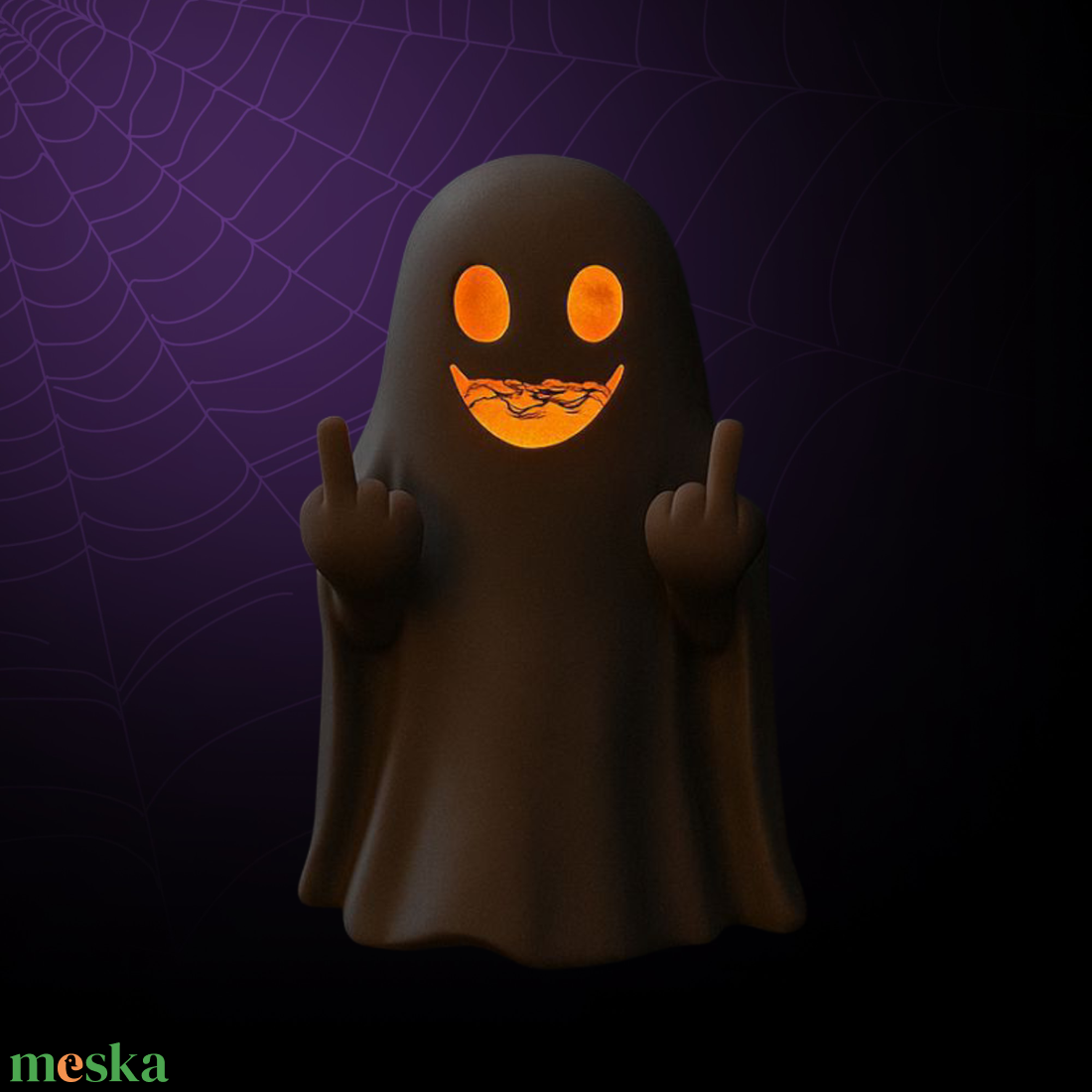 Szellem alakú led teamécses tartó - otthon & életmód - dekoráció - halloween - halloweeni lámpás - Meska.hu