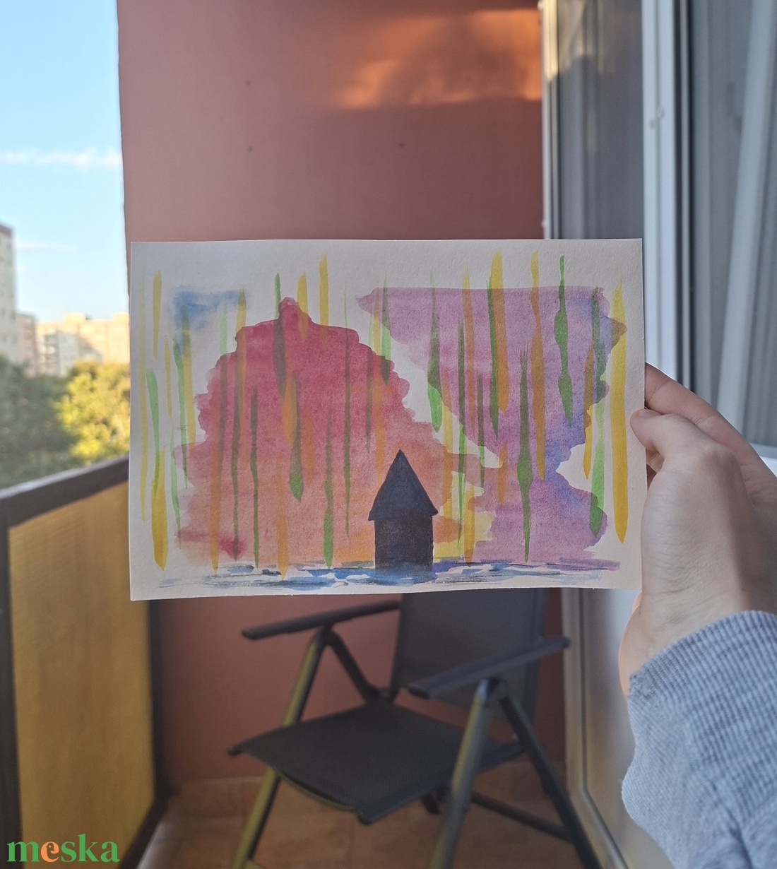 Akvarell kép - Tornádó - művészet - festmény - akvarell - Meska.hu