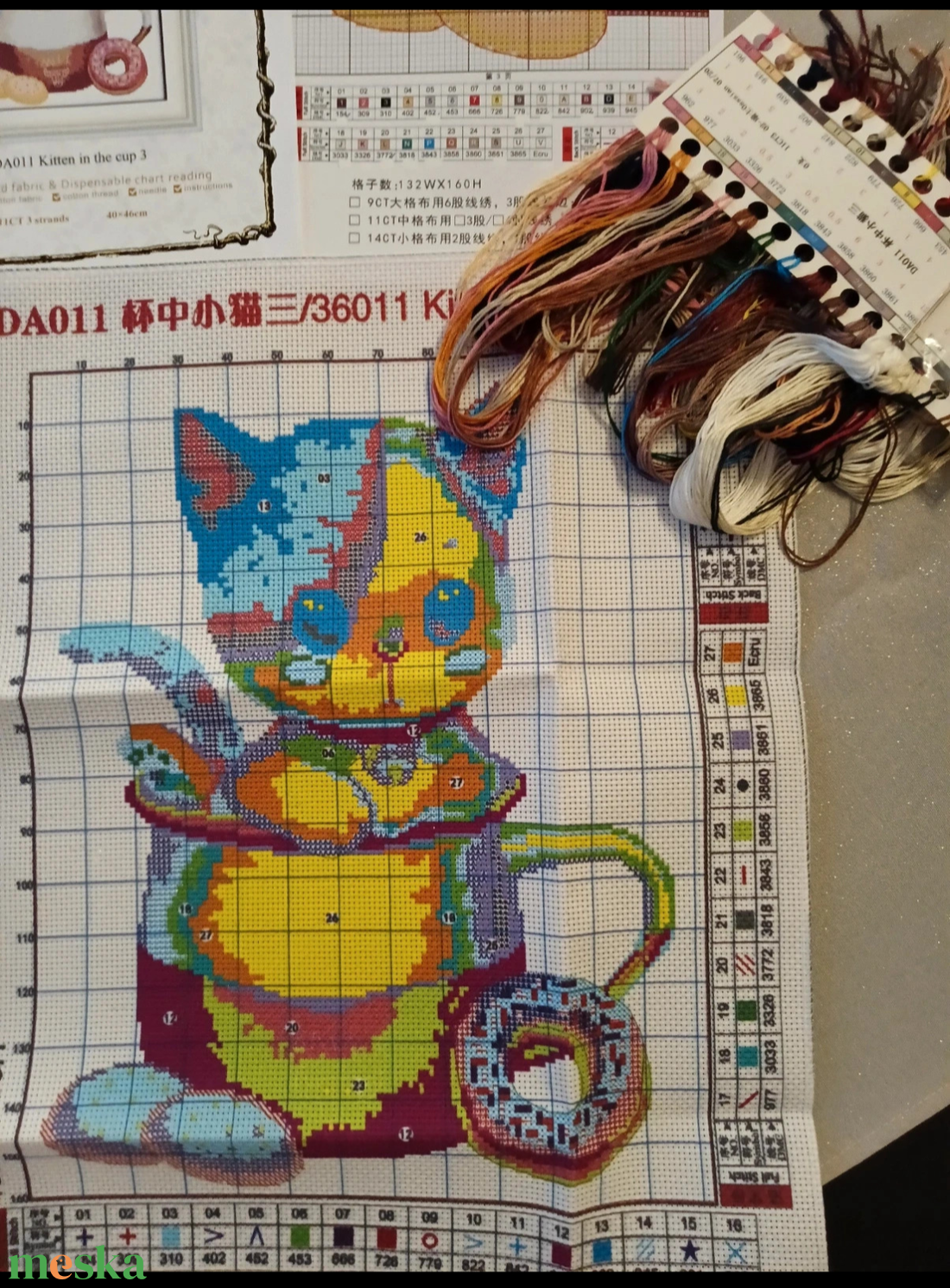 Keresztszemes kép  - diy (csináld magad) - szabásminta, útmutató - hímzés minta - Meska.hu