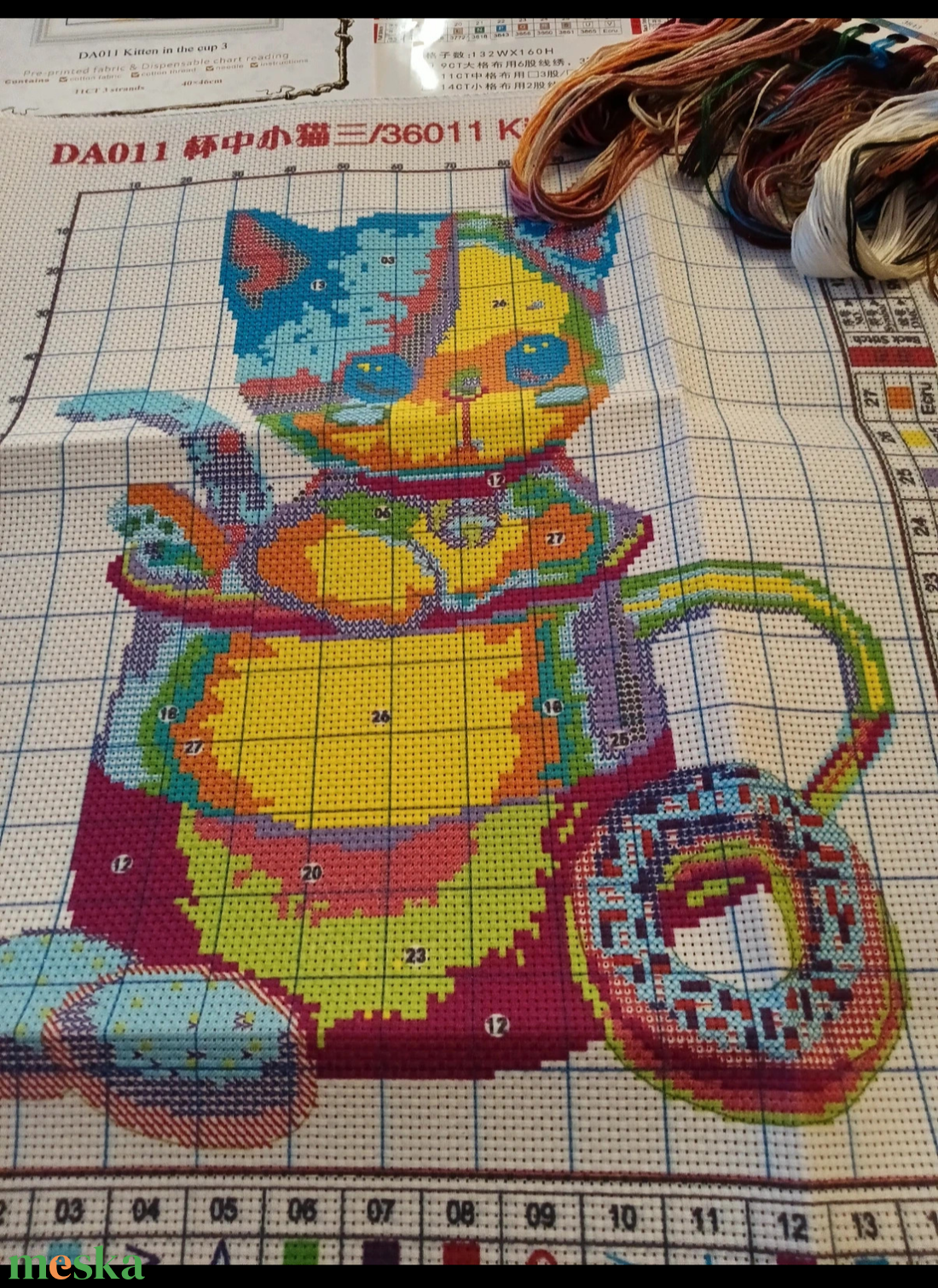 Keresztszemes kép  - diy (csináld magad) - szabásminta, útmutató - hímzés minta - Meska.hu