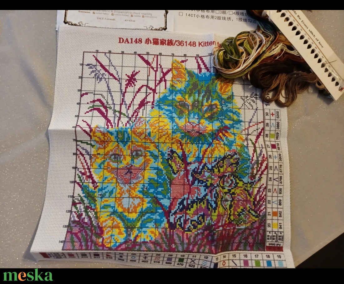 Keresztszemes kép  - diy (csináld magad) - szabásminta, útmutató - hímzés minta - Meska.hu