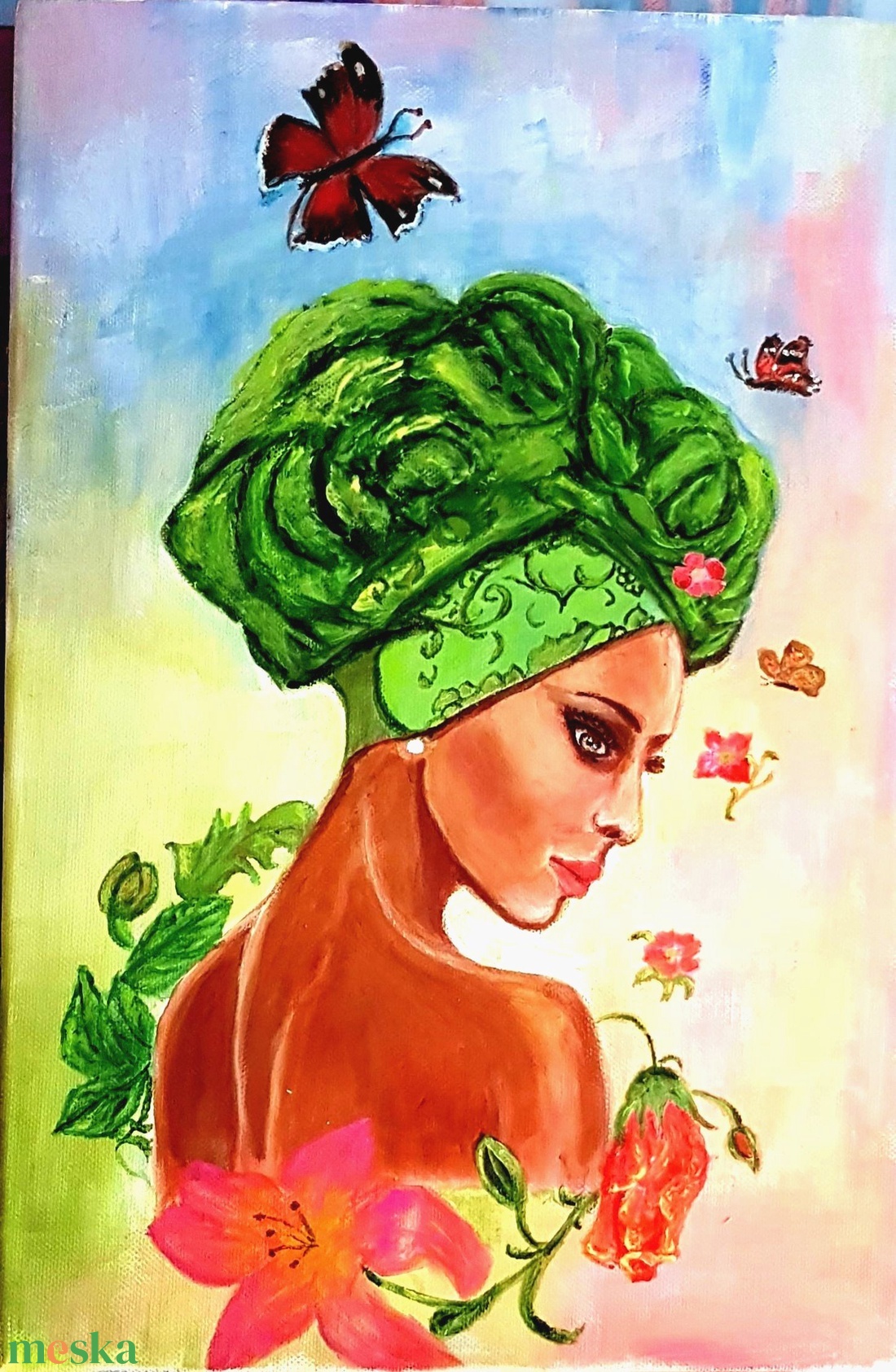 Virágos réten  - művészet - festmény - akril - Meska.hu