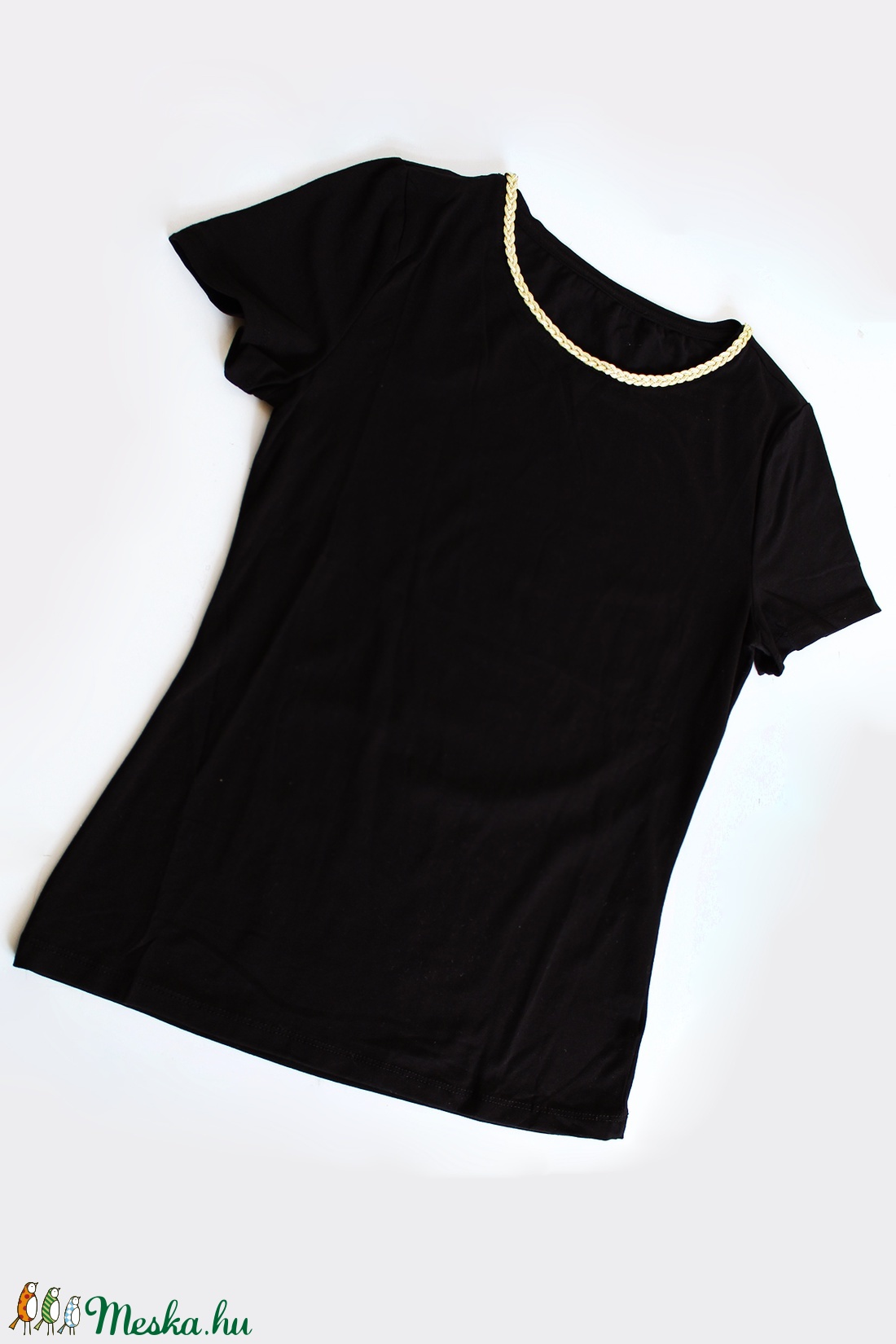 Arany szegélyű női felső - ruha & divat - női ruha - póló, felső - Meska.hu
