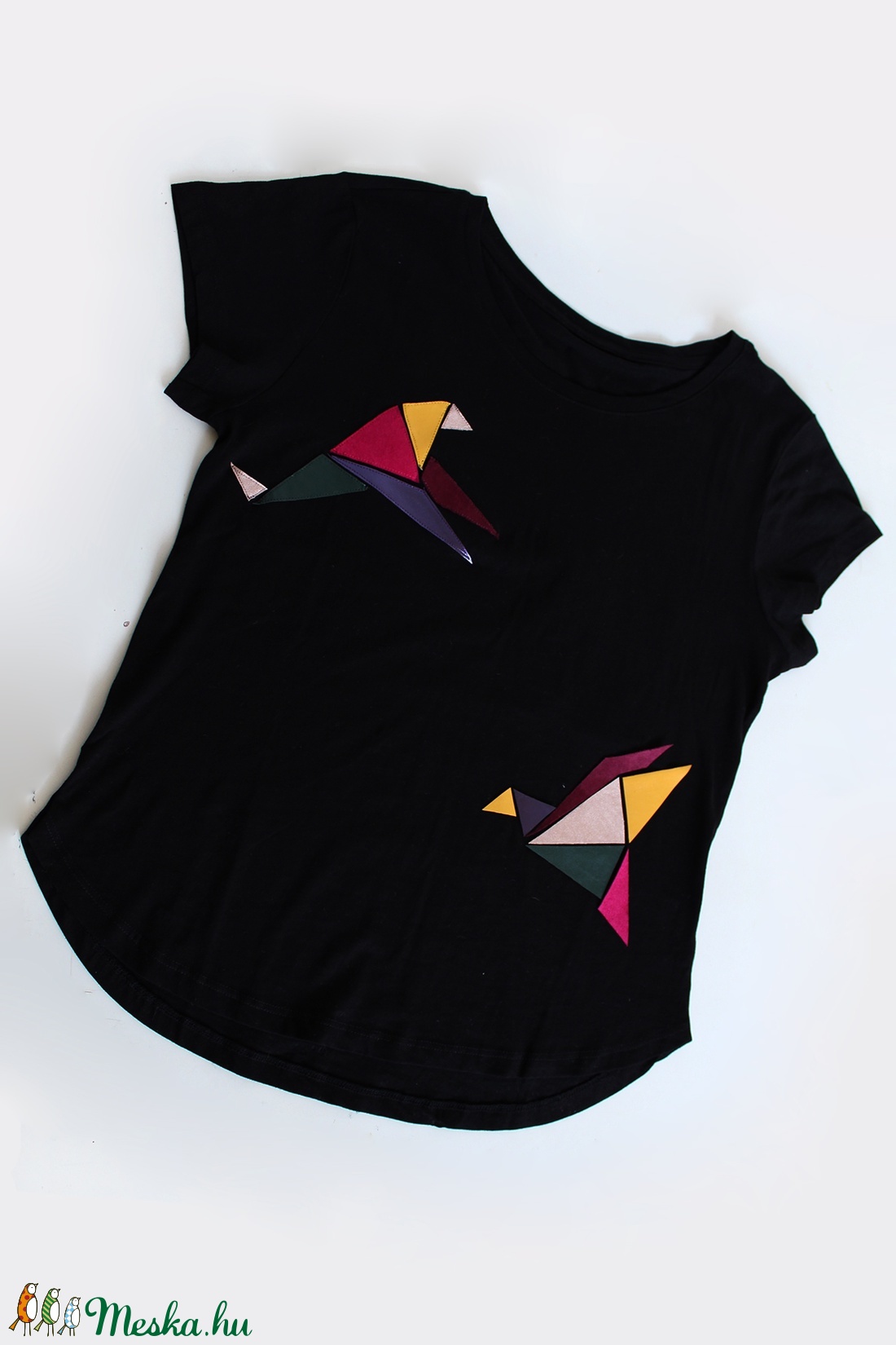 Női felső origami madarakkal -  - Meska.hu