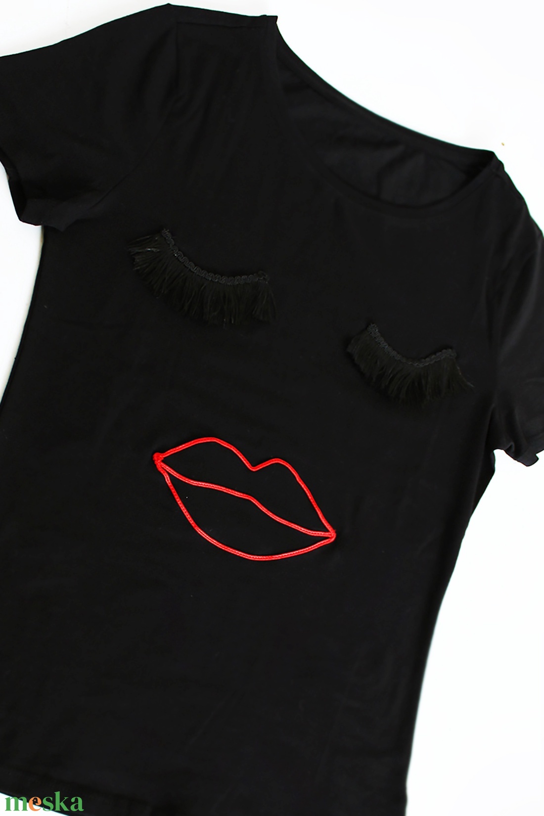 Női felső arc díszítéssel - ruha & divat - női ruha - póló, felső - Meska.hu