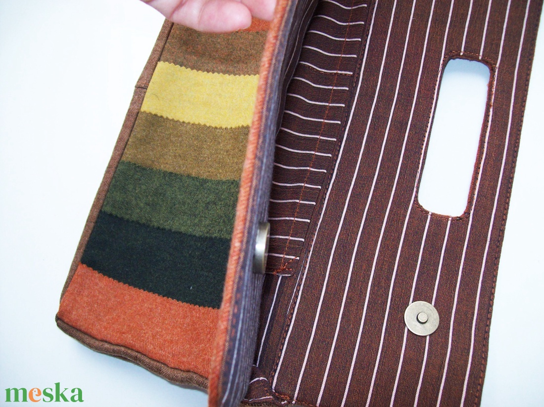 Csíkos textil kistáska - táska & tok - kézitáska & válltáska - kézitáska - Meska.hu