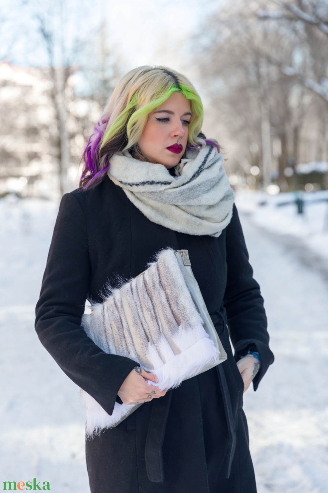 WINTERFOREST női műszőrme táska - táska & tok - kézitáska & válltáska - kézitáska - Meska.hu