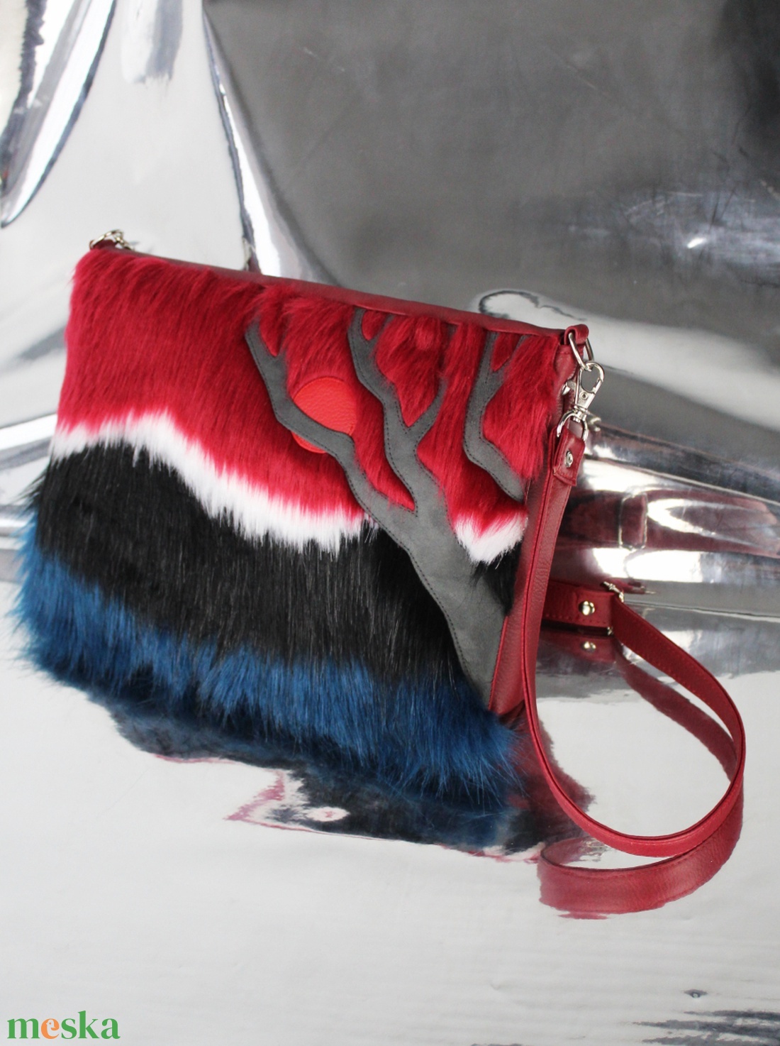 REDSKY női műszőrme táska - táska & tok - kézitáska & válltáska - kézitáska - Meska.hu